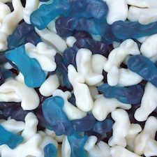 image of baby dolphin sweets - www.chocolatierfountains.co.uk